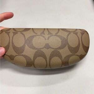 Coach Signature Tan and Brown Glasses Case